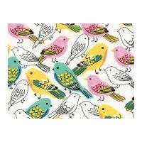 timeless treasures songbird poplin quilting fabric white