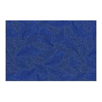 timeless treasures packed leaf metallic poplin quilting fabric blue