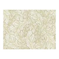 Timeless Treasures Packed Leaf Metallic Poplin Quilting Fabric Cream