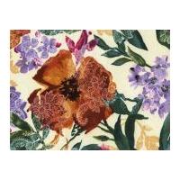 Timeless Treasures Watercolour Floral With Lace Poplin Quilting Fabric Cream
