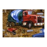 Timeless Treasures Trucks Poplin Quilting Fabric
