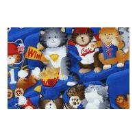 Timeless Treasures Sports Fan Cats Poplin Quilting Fabric