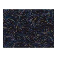 Timeless Treasures Abstract Feathers Metallic Poplin Quilting Fabric Black