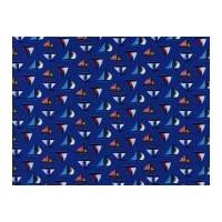 Timeless Treasures Sailboats Poplin Quilting Fabric Royal