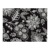 timeless treasures jacobean floral poplin quilting fabric black