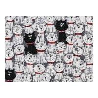 Timeless Treasures Cats Poplin Quilting Fabric Black & White