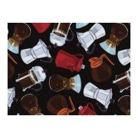 timeless treasures coffee makers poplin quilting fabric black