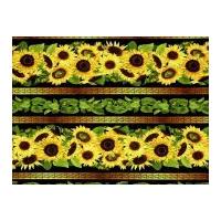 Timeless Treasures Sunflowers Stripe Poplin Quilting Fabric
