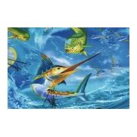 Timeless Treasures Swordfish Poplin Quilting Fabric Ocean
