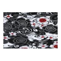 Timeless Treasures Swirly Floral Poplin Quilting Fabric Black