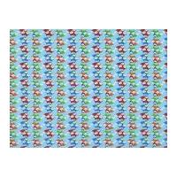 Timeless Treasures Mini Foxes Poplin Quilting Fabric Blue