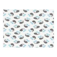 Timeless Treasures Mini Whales Poplin Quilting Fabric White