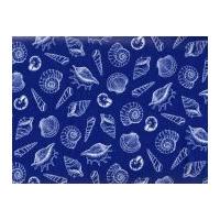 timeless treasures shells poplin quilting fabric sapphire