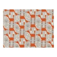 Timeless Treasures Foxes Poplin Quilting Fabric Stone