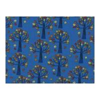 Timeless Treasures Autumn Trees Poplin Quilting Fabric Blue