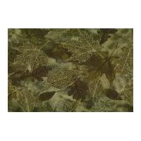 Timeless Treasures Fossil Leaf Metallic Poplin Quilting Fabric Green