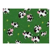 Timeless Treasures Mini Cows Poplin Quilting Fabric Green