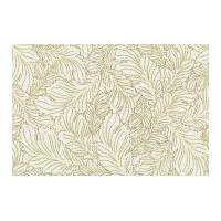 Timeless Treasures Packed Leaf Metallic Poplin Quilting Fabric Cream