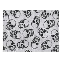 Timeless Treasures Skulls Poplin Quilting Fabric Fog