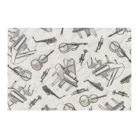 Timeless Treasures Musical Instruments Poplin Quilting Fabric
