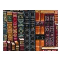 Timeless Treasures Books Metallic Poplin Quilting Fabric