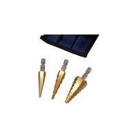 TIN step drills, 3-piece set Westfalia