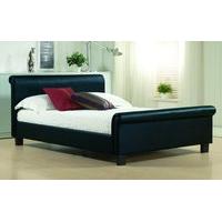 time living aurora faux leather bed frame king size faux leather black