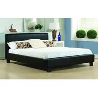 time living hamburg faux leather bed frame king size faux leather brow ...