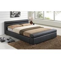 Time Living Durham Faux Leather Bed Frame, King Size, Faux Leather - Black
