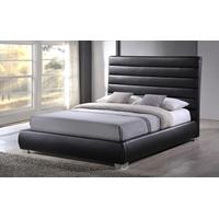 Time Living Chessington Faux Leather Bed, King Size, Faux Leather - Black
