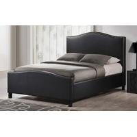 time living tuxford faux leather bed king size faux leather black