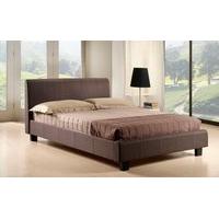 Time Living Hamburg Fabric Bed, Small Double, Brown