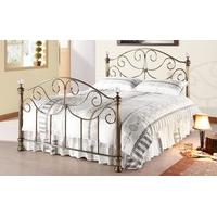 time living victoria metal bed frame double brass finials