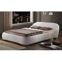 Time Living Manhattan Faux Leather Bed, Double, Faux Leather - White