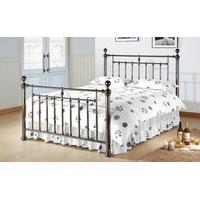 time living alexander metal bed frame double crystal finials chrome
