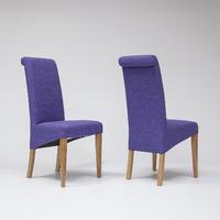 Tivoli Oak Fabric Rollback Chair Purple (Pair)