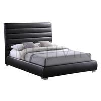 Time Living Chessington Leather Bed Frame - Double - Black