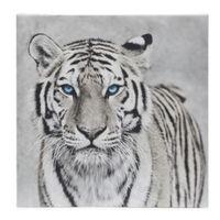 tiger black white canvas w450mm h450mm