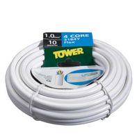 Time 4 Core Round Flexible Cable 1.0mm² 3184Y White 10m