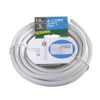 time 4 core round flexible cable 10mm 3184y white 5m