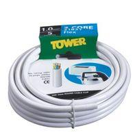 Time 3 Core Round Flexible Cable 1.0mm² 3183Y White 5m