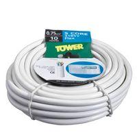 Time 5 Core Round Flexible Cable 0.75mm² 3185Y White 10m