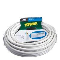 time 4 core round flexible cable 075mm 3184y white 10m