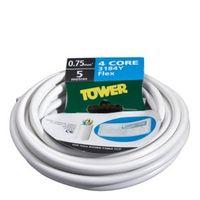 Time 4 Core Round Flexible Cable 0.75mm² 3184Y White 5m