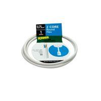 Time 2 Core Heat Resistant Flexible Cable 0.75mm² 3092Y White 1m