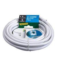 Time 3 Core Round Flexible Cable 1.5mm² 3183Y White 5m