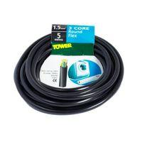 Time 3 Core Round Flexible Cable 1.5mm² 3183Y Black 5m