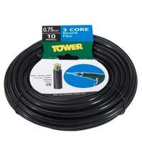 Time 3 Core Round Flexible Cable 0.75mm² 3183Y Black 10m