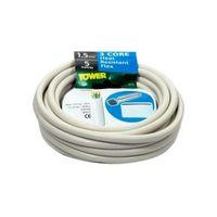 time 3 core heat resistant flexible cable 15mm 3093y white 5m