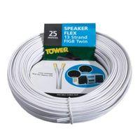 time 13 strand figure 8 twin speaker cable 02mm white 25m